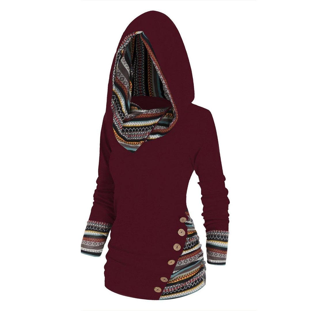 Herbstlicher Damen Kapuzenpullover mit Tribal-Muster – Tavira