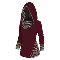 Herbstlicher Damen Kapuzenpullover mit Tribal-Muster – Tavira