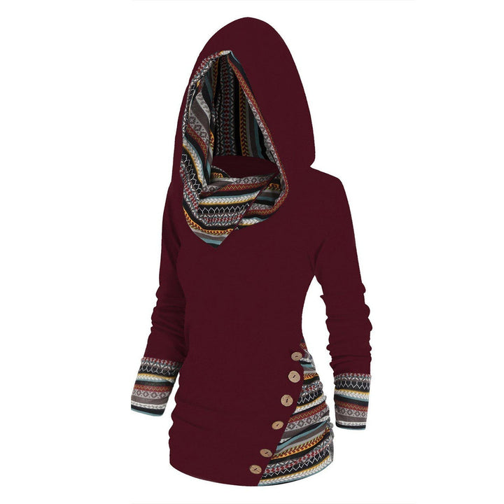 Herbstlicher Damen Kapuzenpullover mit Tribal-Muster – Tavira