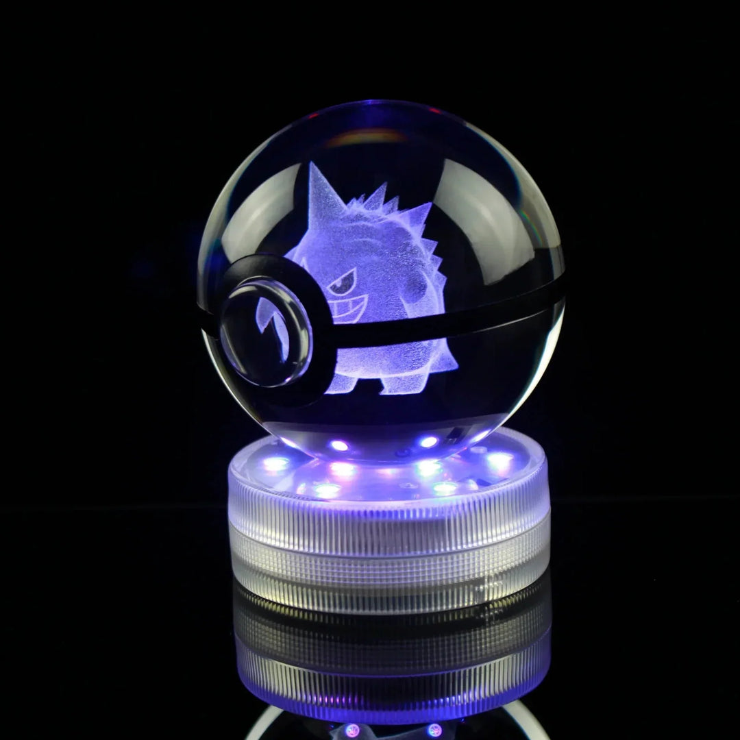 AA OUTOF STOCK Kristall-Pokékugel mit LED-Standfuß – Interaktives Sammelspielzeug