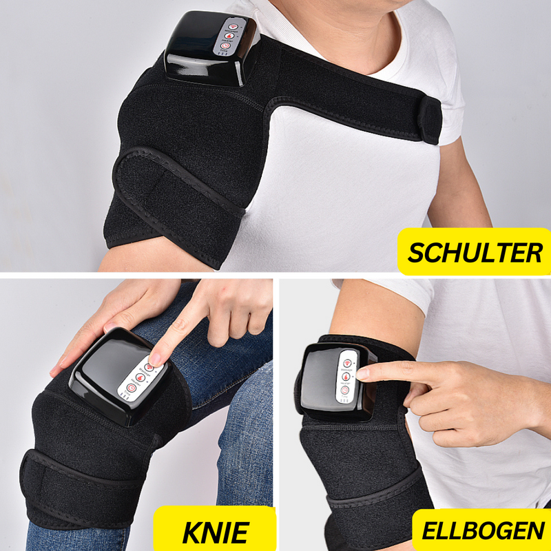 Schulter-, Knie- und Ellbogenbandage mit Heizfunktion, schwarz, verstellbar, für Schmerzlinderung.