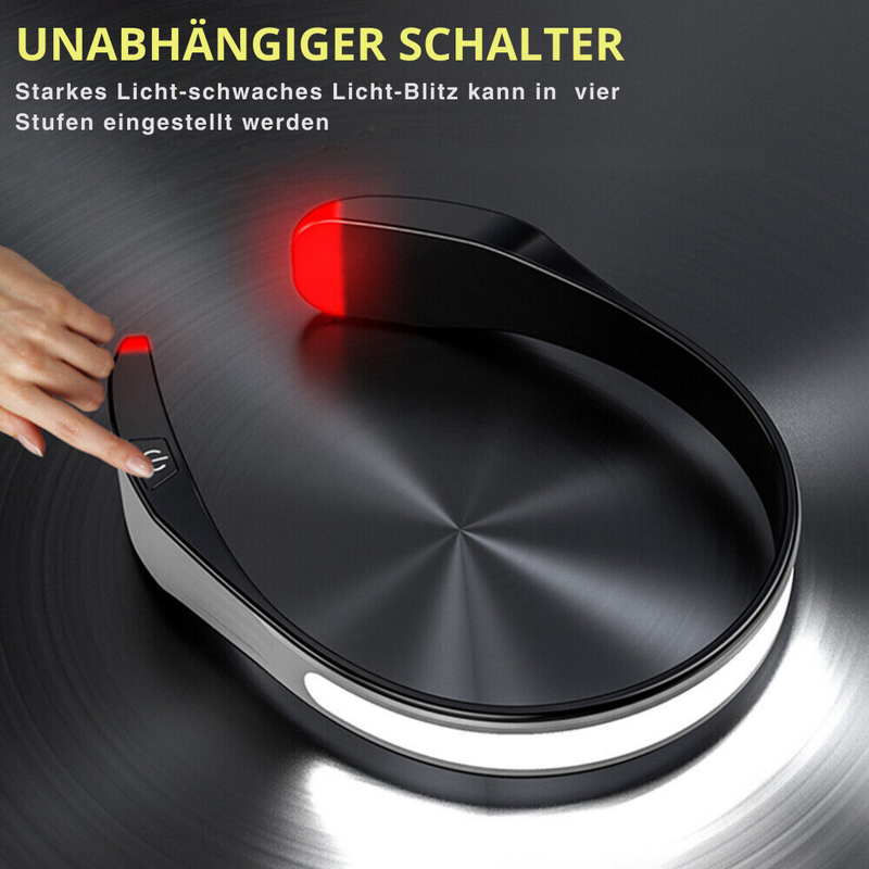 Schwarzes LED-Stirnband mit rotem Licht, unabhängiger Schalter, verstellbare Helligkeit.