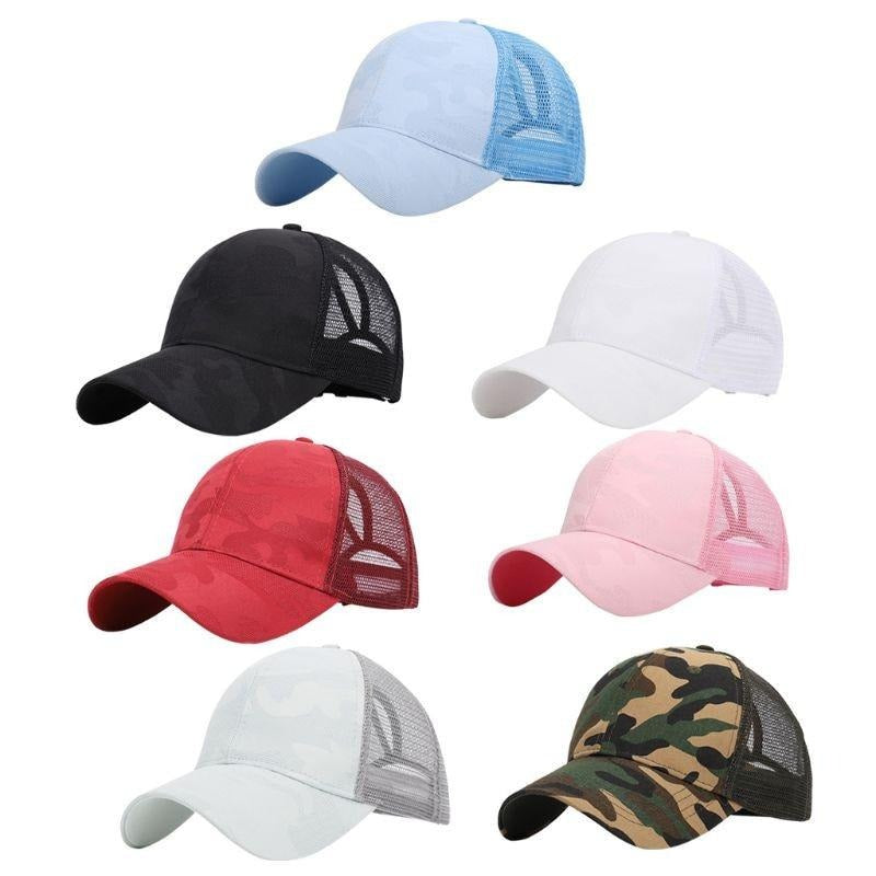 Trendige Damen Baseballcap mit Zopfloch & Klettverschluss – Leona