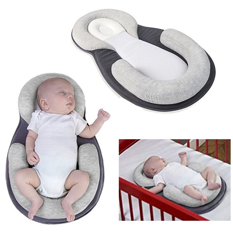 Ergonomisches tragbares Babybett mit Kopfstütze gegen Plattkopf – Schlafcocon