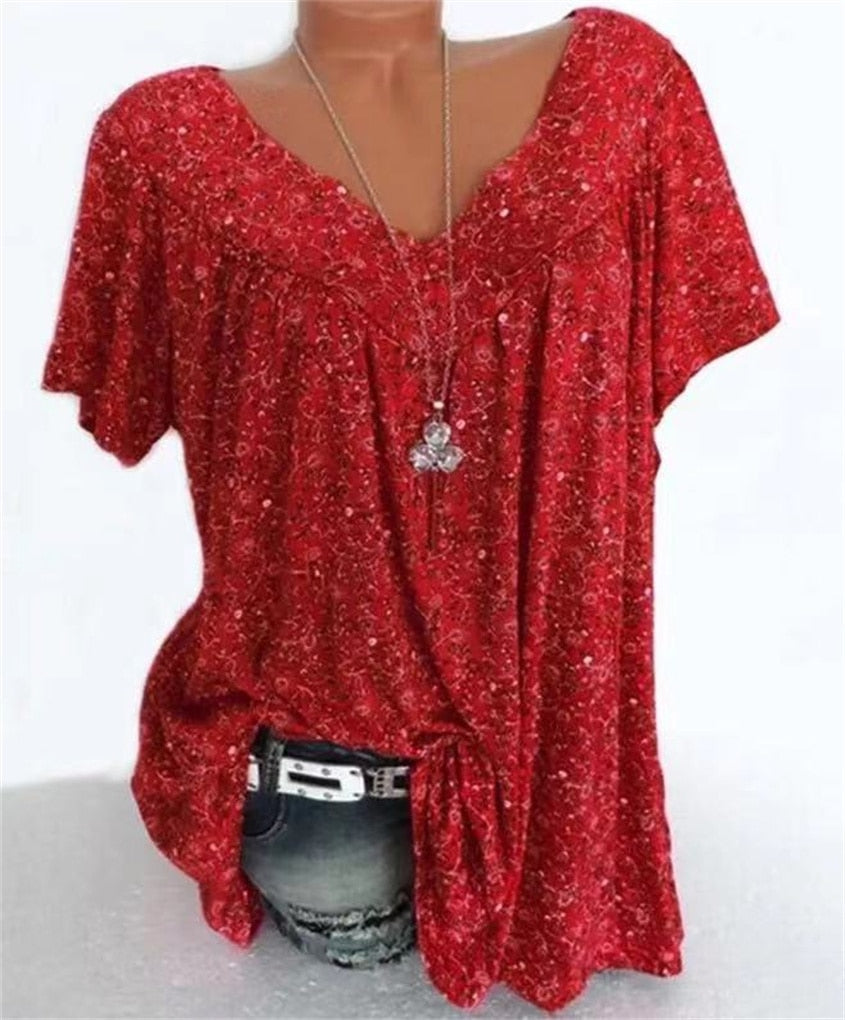 Damen Boho Sommerbluse mit Blumenprint - Celeste