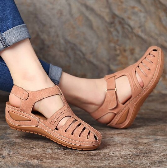 Leren orthopädische Damensandalen – Elin