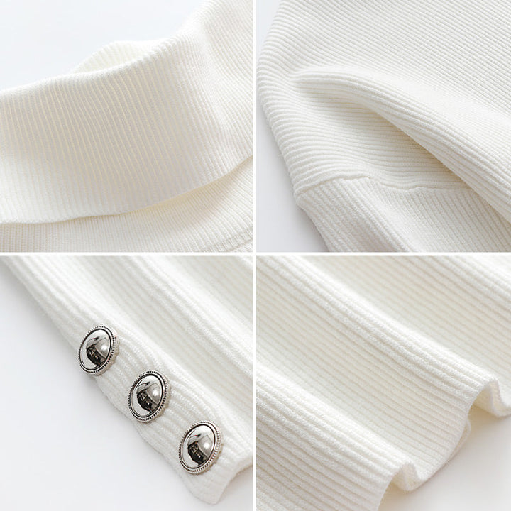 Geknöpfte Damen Coltrui mit Stilvollem Detail – Elara