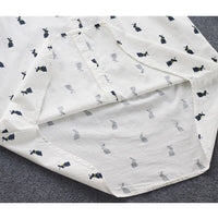 Herbstliches Shirtkleid mit Hasenprint und Reverskragen – Elina