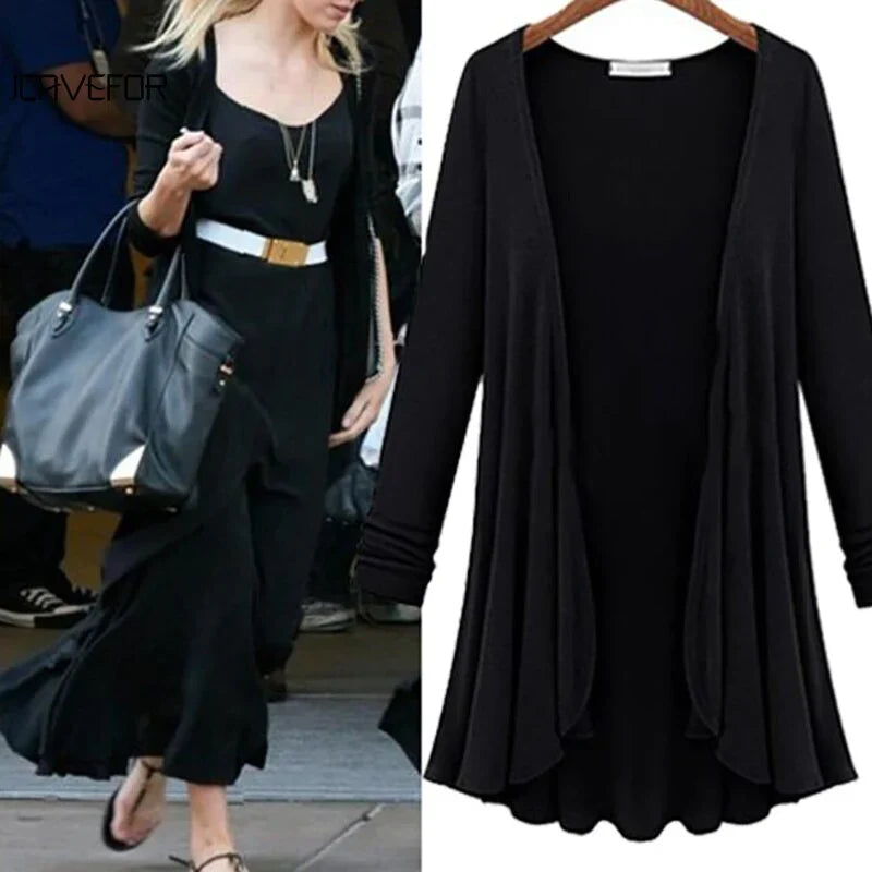 Damen Strick-Cardigan mit Rüschen – Chiara Herbstzauber