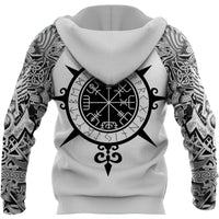 Herbstlicher Viking-Hoodie mit Runen- und Krieger-Motiven – Eirik