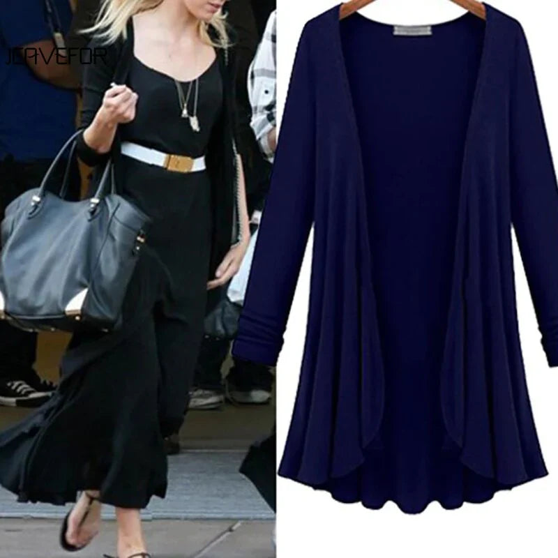 Damen Strick-Cardigan mit Rüschen – Chiara Herbstzauber