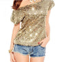 Trendiges Schulter-T-Shirt mit Pailletten für Sommernächte - GlamGlanz
