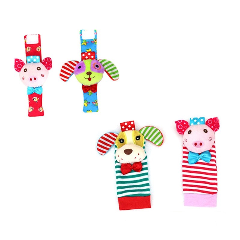 Sensorik-Rassel-Set für Babys mit Hand- und Fußspiel – WackelSpaß (1 kaufen, 1 gratis)