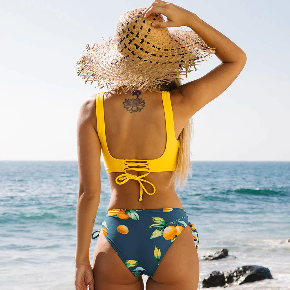 Trendiger Wickel-Bikini mit Blumenmuster – Lucille