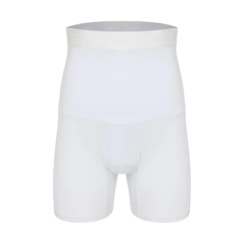 Weiße Herren-Boxershorts, nahtlos, atmungsaktiv, elastisch, hoher Bund.