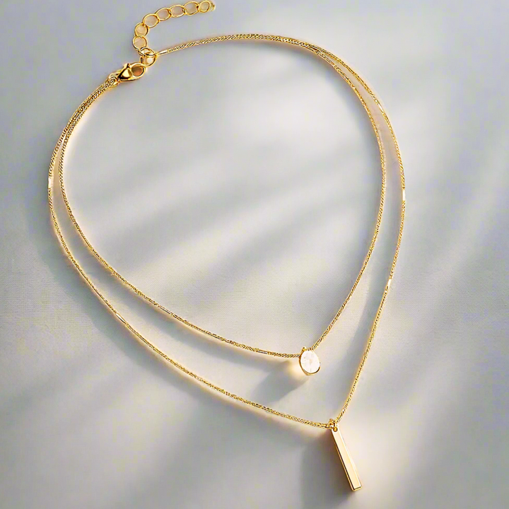 Hals Glitzer | Gold-Anhänger-Halsketten-Set Vintage-Schmuck