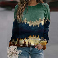 Damen-Pullover mit herbstlichem Landschafts-Print – Alina