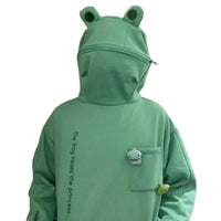 Unisex-Kapuzenpullover mit Frosch-Design – Herbstlicher Froggy-Zauber
