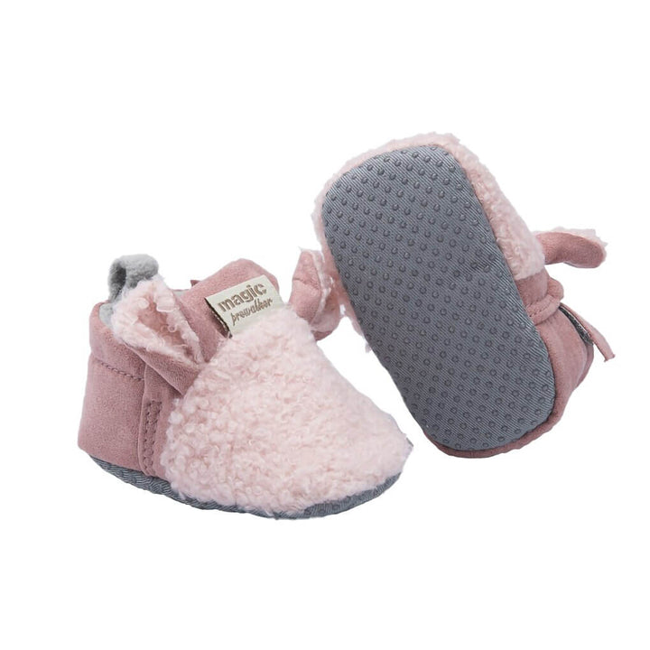 Weiche rutschfeste Lauflernschuhe für Babys mit Lamm-Motiv – Winterzauber Schrittchenwarm