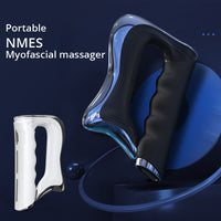 Tragbarer NMES-Myofaszial-Massager, schwarz und weiß, ergonomisches Design.