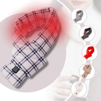 Beheizter Schal kariert, weiß-blau, USB, Nackenwärmer, Winteraccessoire, modisch, warm.