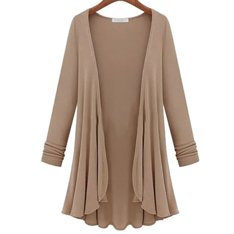 Damen Strick-Cardigan mit Rüschen – Chiara Herbstzauber