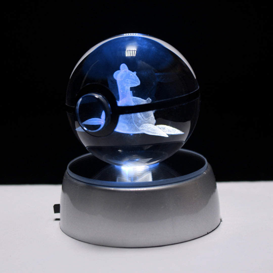 AA OUTOF STOCK Kristall-Pokékugel mit LED-Standfuß – Interaktives Sammelspielzeug