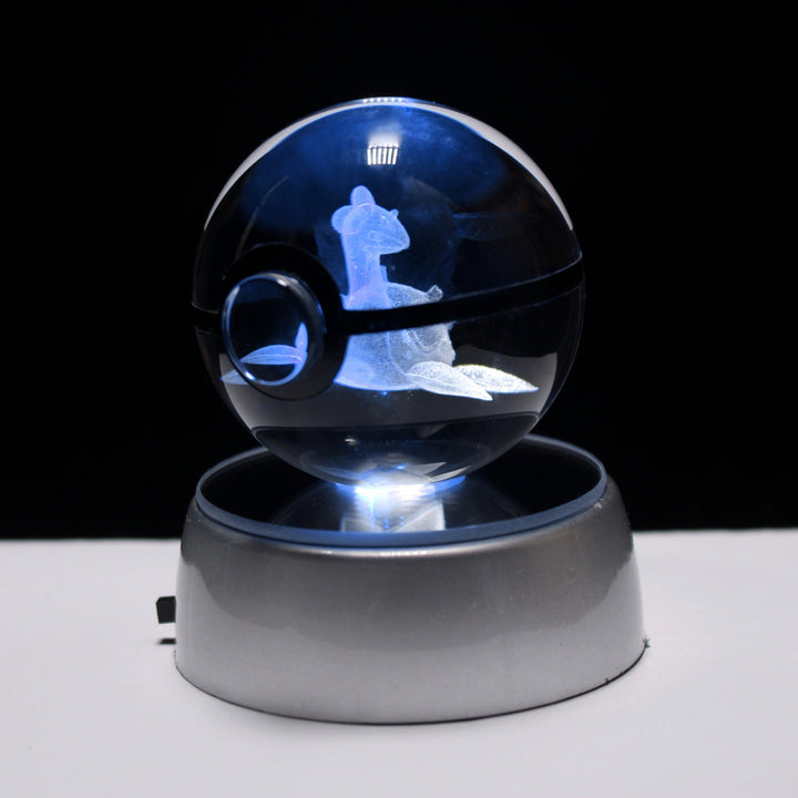 AA OUTOF STOCK Kristall-Pokékugel mit LED-Standfuß – Interaktives Sammelspielzeug