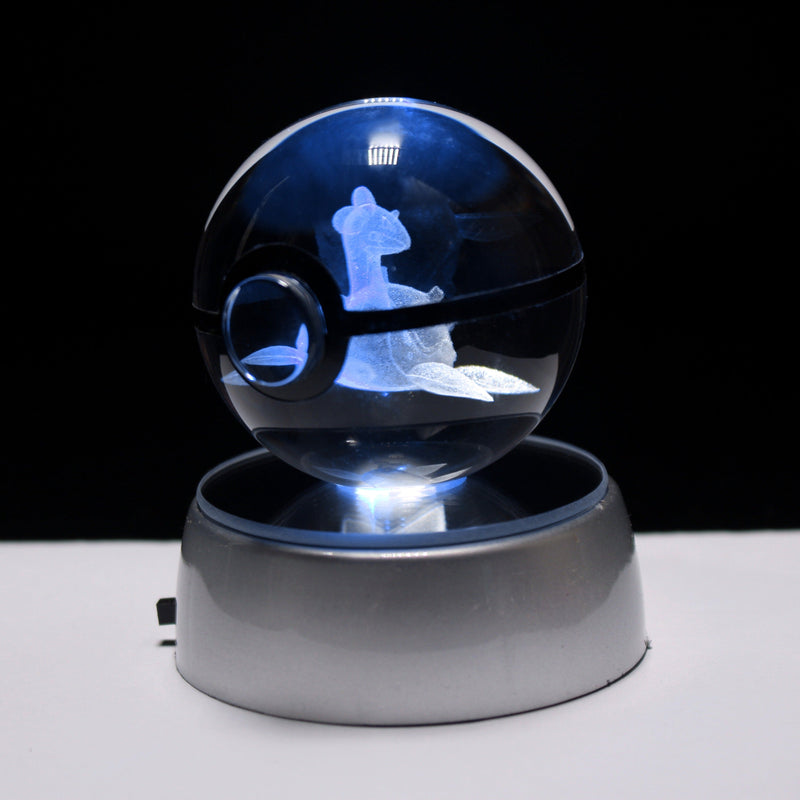 AA OUTOF STOCK Kristall-Pokékugel mit LED-Standfuß – Interaktives Sammelspielzeug