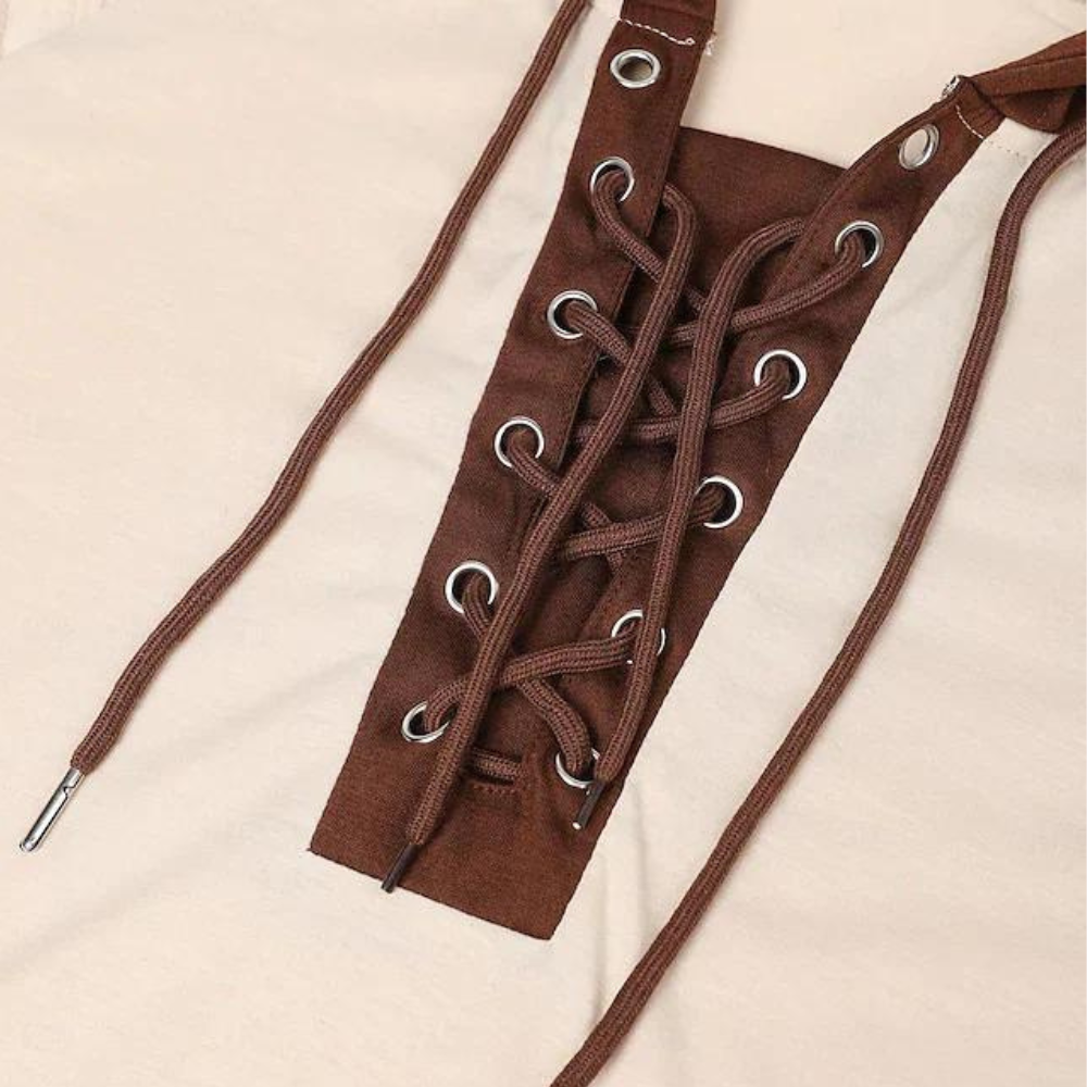 Herren Sweatshirt mit Schnürung und Kapuze – Eliano