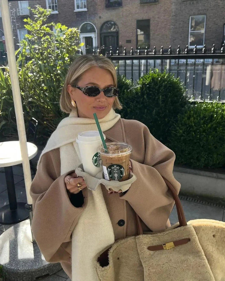 Damen Übergangsjacke im Oversized Look mit Knopfverschluss – Selina