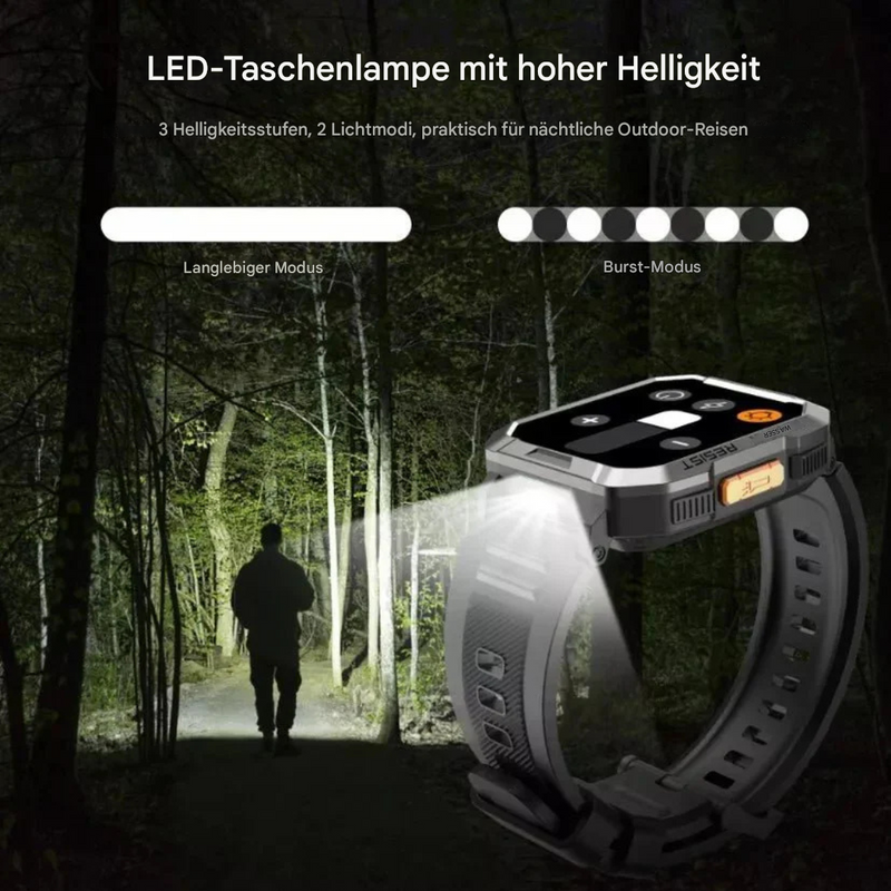 LED-Taschenlampe mit hoher Helligkeit, 3 Modi, ideal für nächtliche Outdoor-Abenteuer.
