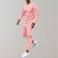 Männer Trainingsanzug rosa, Langarmshirt und Jogginghose, Sportbekleidung, bequem, modern.