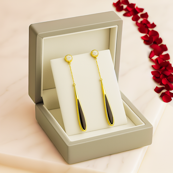 Lange Fransen | Lange Ohrringe mit schwarzem Frans für Frauen