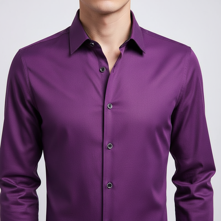 Langarmhemd Mit Kragen -  Simon