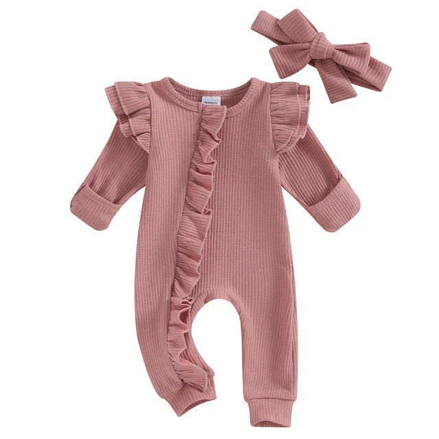 Mädchen Babysuit mit Rüschen – Herbstzauber NolaBloom