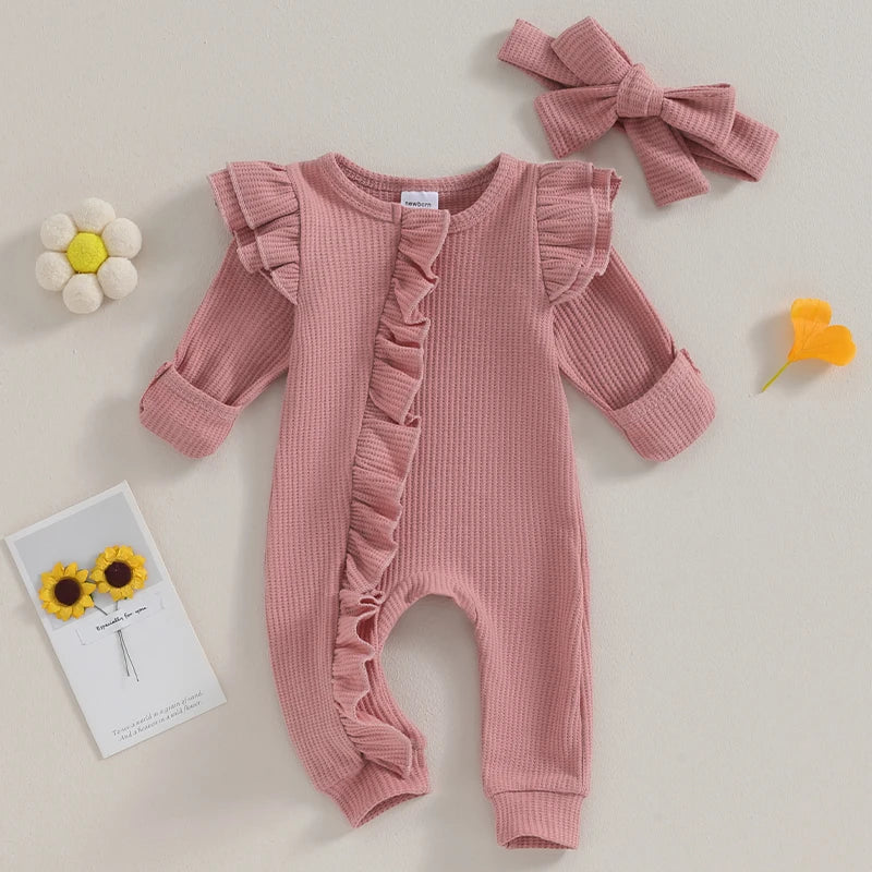 Mädchen Babysuit mit Rüschen – Herbstzauber NolaBloom