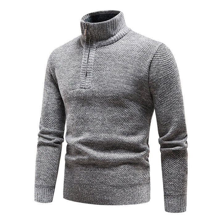 Strickpullover für Herren mit halbem Reißverschluss – Cedric
