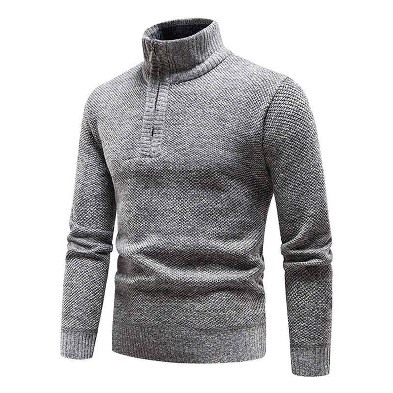 Strickpullover für Herren mit halbem Reißverschluss – Cedric