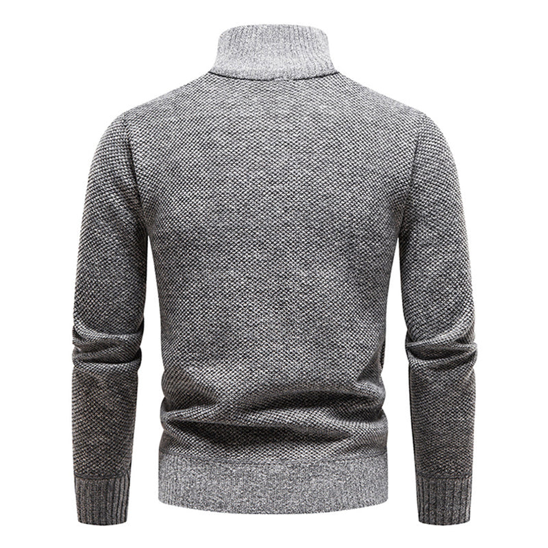Strickpullover für Herren mit halbem Reißverschluss – Cedric