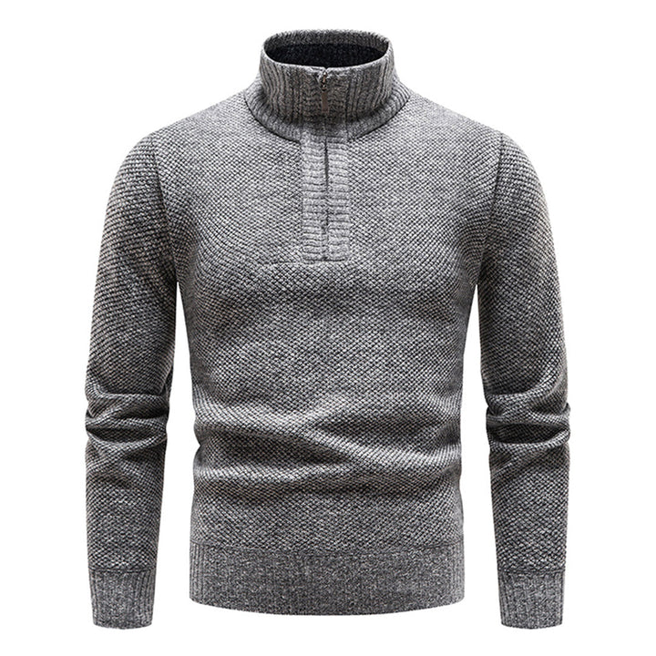 Strickpullover für Herren mit halbem Reißverschluss – Cedric
