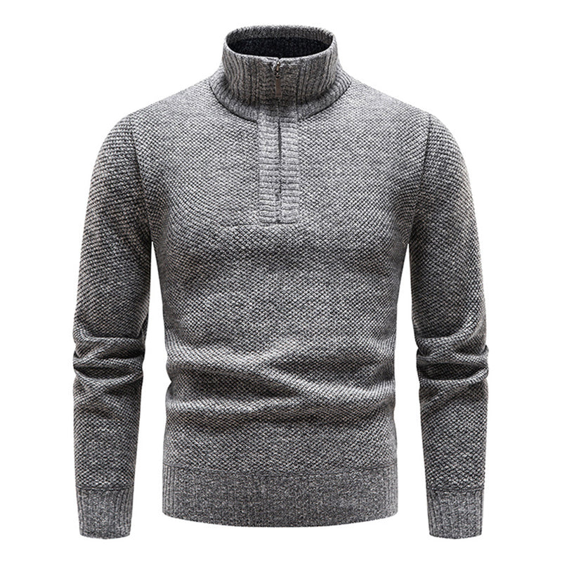 Strickpullover für Herren mit halbem Reißverschluss – Cedric