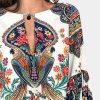 Herbstliche Damenbluse mit Blumenprint – Isabelle