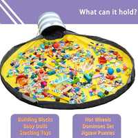 Große faltbare Spielzeug-Aufräummatte mit Korbfunktion für Kinderzimmer