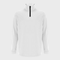 Weiße Herren-Fleecejacke mit Reißverschluss, langärmelig, warm, bequem, modisch.