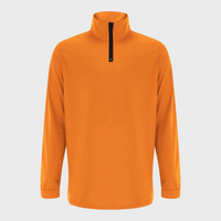 Orange Herrenpullover mit Reißverschluss, Langarm, Stehkragen, aus Baumwolle, modisch und bequem.