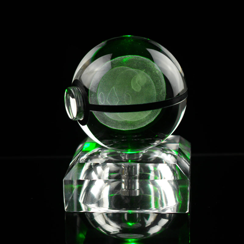 AA OUTOF STOCK Kristall-Pokékugel mit LED-Standfuß – Interaktives Sammelspielzeug