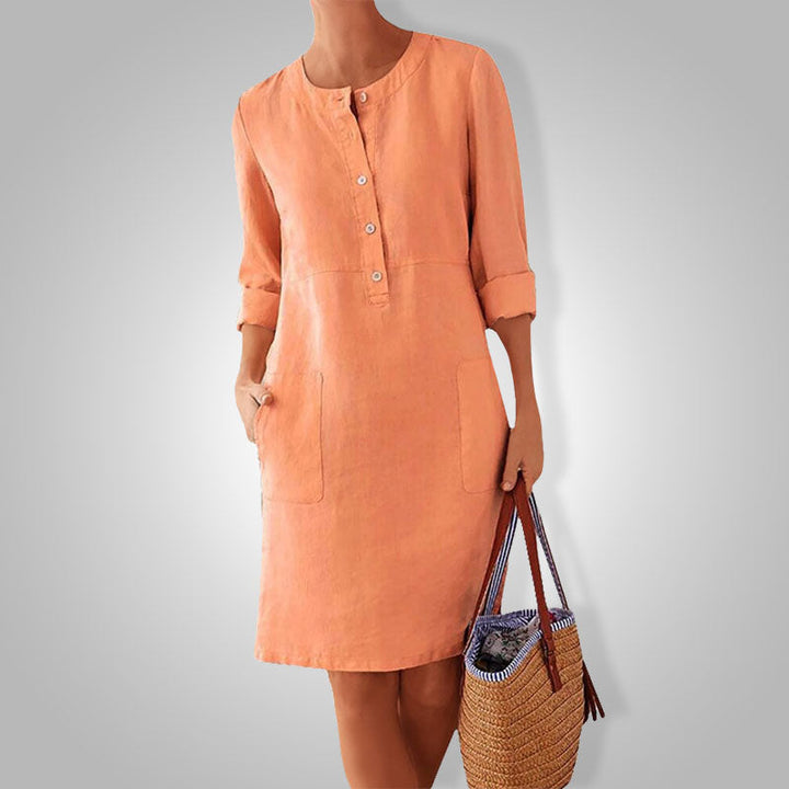 Herbstliches Kleid mit warmen Farben – Nika