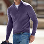 Männer lila Fleece-Pullover mit Reißverschluss, casual, warm, ideal für Herbstmode.