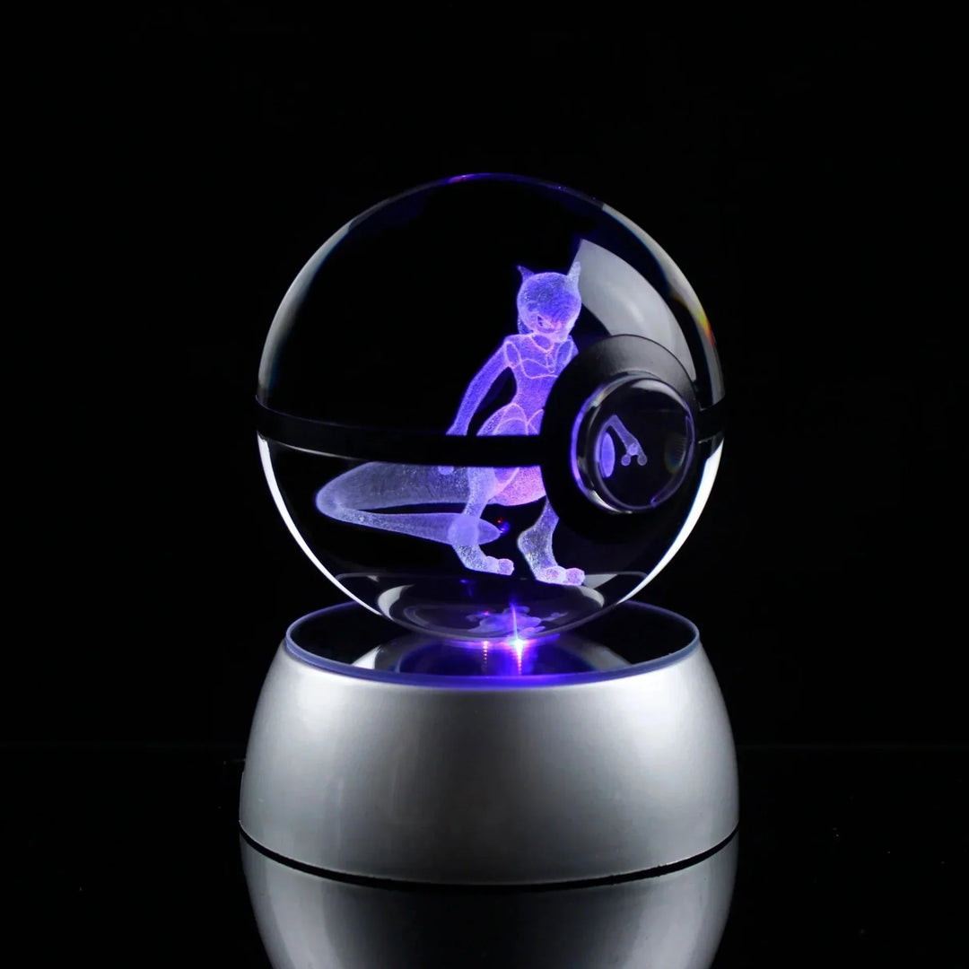 AA OUTOF STOCK Kristall-Pokékugel mit LED-Standfuß – Interaktives Sammelspielzeug